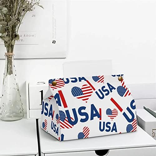 Eu amo a caixa de lenços de papel de bandeira dos EUA
