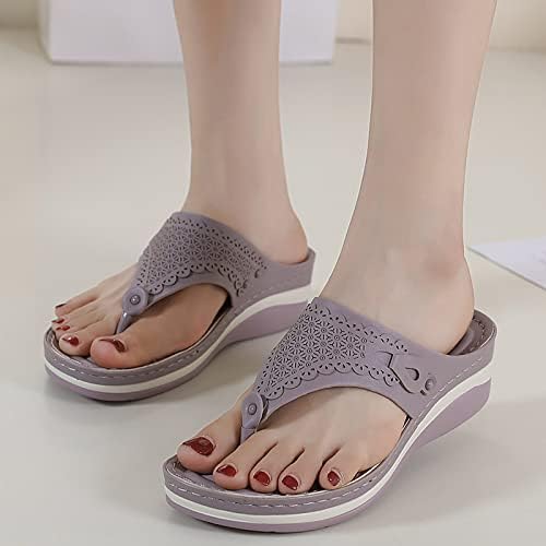 Sandálias de cunha baixa para mulheres tamanho 9 chinelos de verão para mulheres chinelos casuais sandálias de praia sapatos