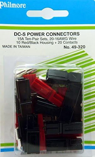 Philmore 10 pares DC 15A Conectores de energia de desconexão rápida para fios 20-16AWG; 49-320