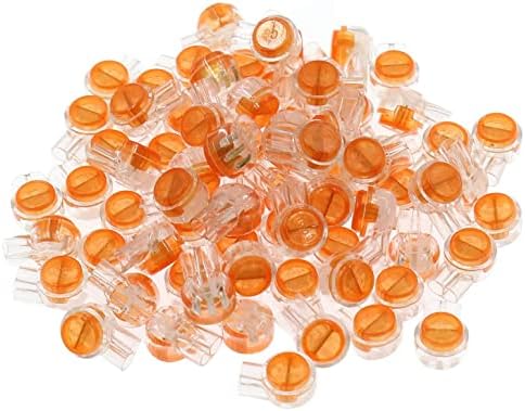 Mecion 70pcs Impermeável em gel Encha o botão laranja do botão telefonia conectores de fio UY Butt Splice Connector