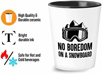 Flairy Land Snowboard Shot Glass 1.5oz - Sem tédio On - Snowboard Ócula de snowboard Óculos de snowboarder esquiadores de