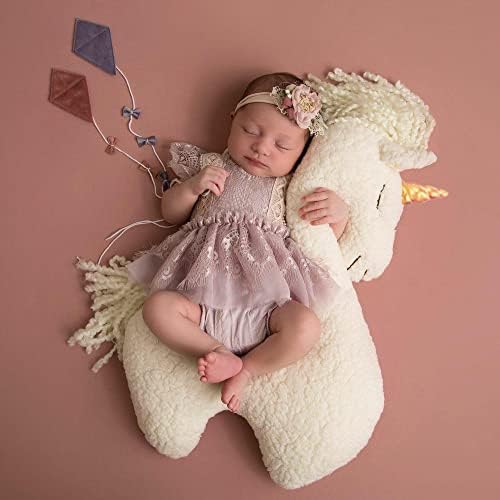Adeços de fotografia recém -nascidos posando travesseiro para luxuosos unicórnio PONY PHOMOW PHOTO RECONBUNS POPA PARA FOTOS FOTOSHOOT