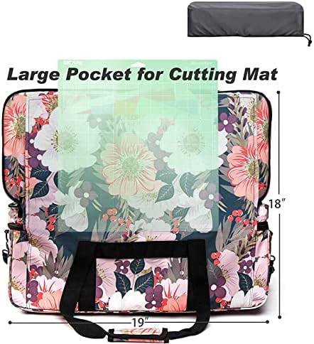 Caixa de transporte para o fabricante de Cricut, bolsa de camada dupla para a máquina de Cricut com capa e corte de bolso compatível