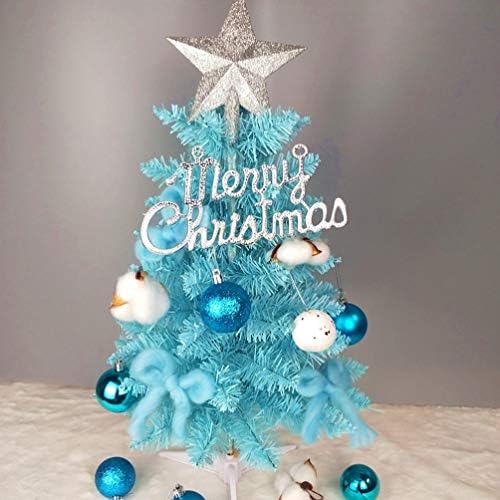 Besportble mini árvores de natal azul 60 cm Árvore artificial de Natal Plástico Pine Tree Tree Trees Trees Decoração da mesa de Natal