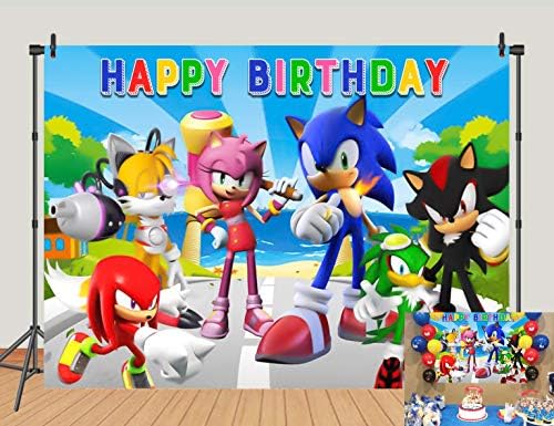 5x3ft Sonic Feliz aniversário cenários Sonic the Hedgehog phtotgraphy Background Bob Bob Baby Soff Party Party Phto Studio adereços