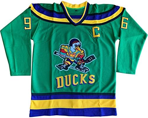 96 Charlie Conway Mighty Ducks 99 Adam Banks Movie Ice Hockey Jersey