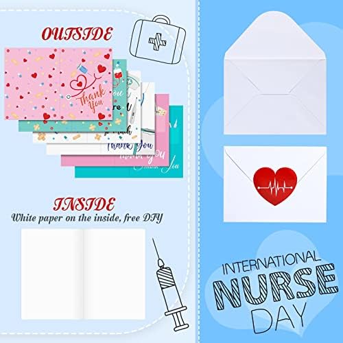 Jutom 60 sets Graduação de enfermagem Aprecie cartões de agradecimento de agradecimento para enfermeiros Doctor Os profissionais