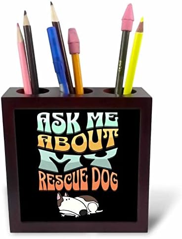 3drose fofo engraçado pergunte -me sobre meus animais de estimação de cães de resgate e Bull terrier - portadores de caneta