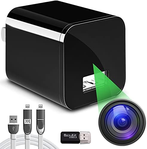 Alpha Tech USB Hidden Camera Charger - 1080p HD Spy Camera Não é necessário wifi - mini carregador de parede de babá