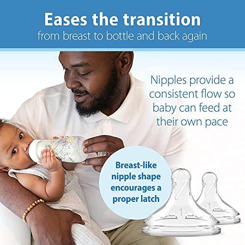 Dr. Brown Natural Flow® Anti-Colic Options+™ Garrafas de designer de garrafas de bebê de pescoço largo, design de dinossauros e