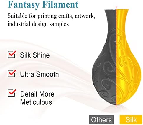 Countoozq PLA 3D Impressão Filamento de 1,75 mm PLA Filamento de seda Textura de seda Surface lisa de sedosa para