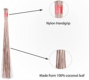 Cosynee - 1 pedaço de 32 polegadas de 32 polegadas de superfície de superfície resistente ao ar livre ao ar livre Autentic Coconut Broom Broom de Broom Folicha de Coco Natural de Coconut asiático