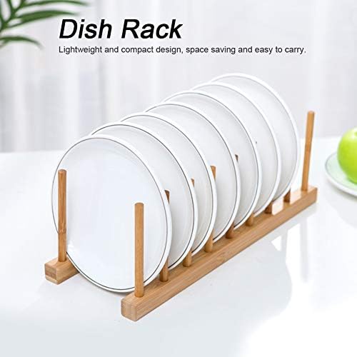 Placas de pratos de prato de bambu FDIT Organizador do armário de armazenamento de cozinha para copo de tampa da tampa da tampa da bancada