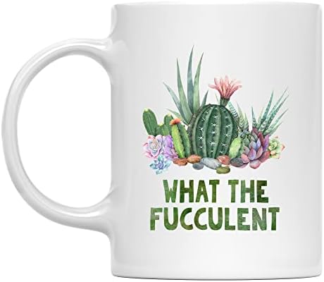 Caneca de planta artesanal da FWU, que caneca de café de cerâmica de 11 onças branca de 11 onças