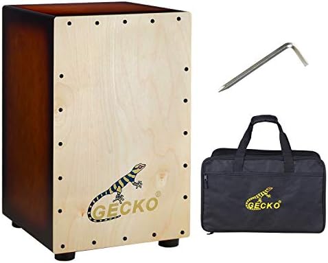 Gecko Cajon Box Wooden Percussion Box, com cordas de guitarra ajustáveis ​​internas, garantia de 2 anos