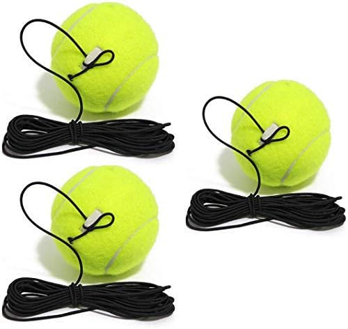 Liyuanbaihuo 3 pcs tênis Treining Ball com cordas, bolas de tênis Bolas auto -prática e ferramenta de substituição de treinadores de tênis, ideal para a prática de tênis interno e externo