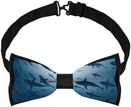 Tubarões de cruzeiro de baixo teatral impresso gravata borbole
