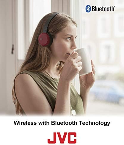 JVC sem fio sem fio Flor dobrável na orelha Bluetooth sem fio Fandz com microfone, branco