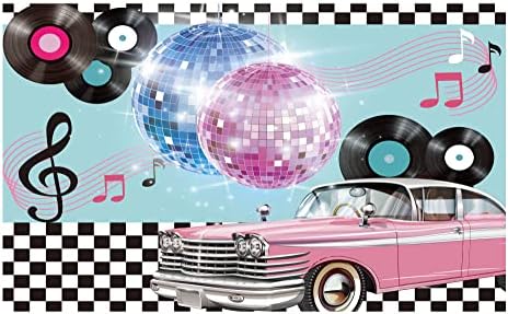 Funnytree 50s Rock n Roll Diner Party Party Backdrop Car Sock Hop Dance Cosplay PROM fotografia Background Classic Classic 1950S Baby