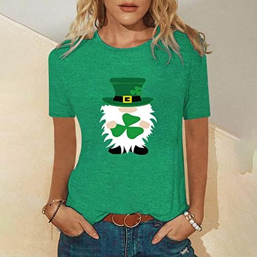 Camisetas casuais do dia de São Patrício de São Patrício soltas blusas verdes de manga curta Shamrock Ireland Sweatshirt