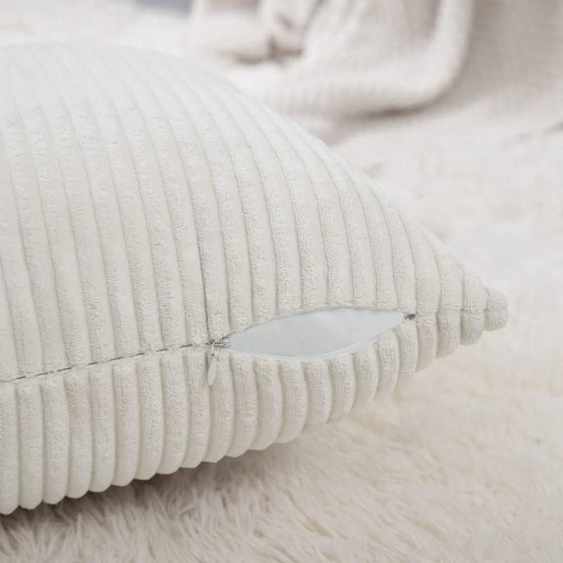 Tampas de travesseiro de arremesso de 12x20 polegadas de 2 polegadas, capas de travesseiro creme de creme decorativo
