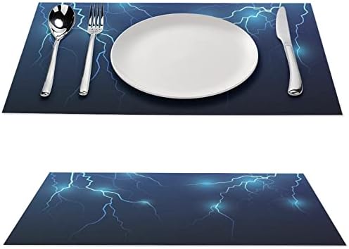 Thunderbolt Flash Strike Pvc Table tapetes laváveis ​​Placemats Towleth Mesa Pad para mesa de jantar