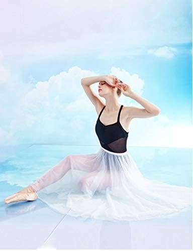 Daydance White Women Long Ballet Tutu Shairs de dança Tule Sheer