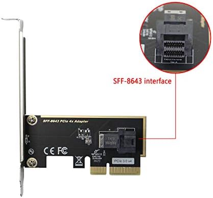 Gelrhonr SFF-8643 para o adaptador PCIE 4X, PCI Express 4x para SSD U.2 NVME, placa PCIE para PCIE 3.0 x 4 adaptador, compatível