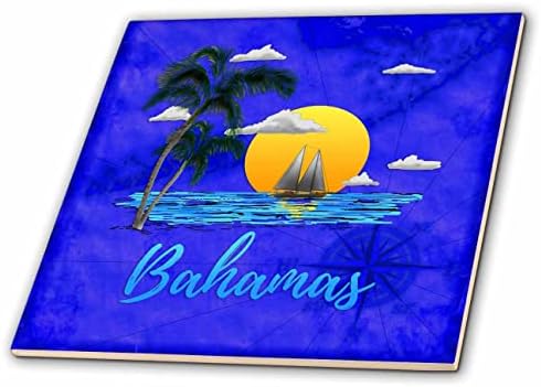 3drose vele entre as ilhas do Caribe e as Bahamas. - Azulejos