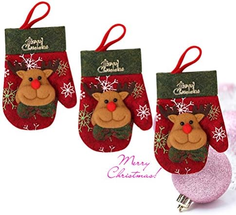 3pcs Cutter de Natal e Fork Bags Glove Funcionários Tableware Titular Bolsa de presente Christmas Criativo