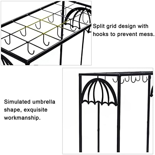 Porta de guarda -chuvas comercial Fazrpip, guarda -chuvas de metal industrial com bandeja de gotejamento removível e 12 ganchos, para decoração do pátio do corredor do escritório em casa