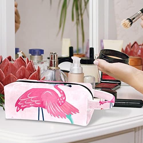 Bolsa de higiene pessoal, bolsa de cosméticos de maquiagem para homens, cartoon rosa flamingo