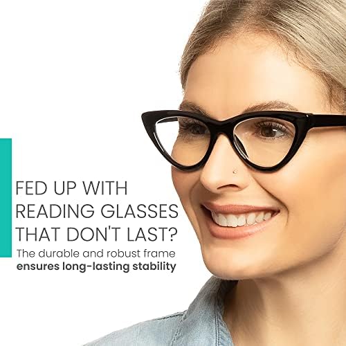 2 Seelife Black Cat Eye Reading Glasses for Fomens feminino Lendo óculos -