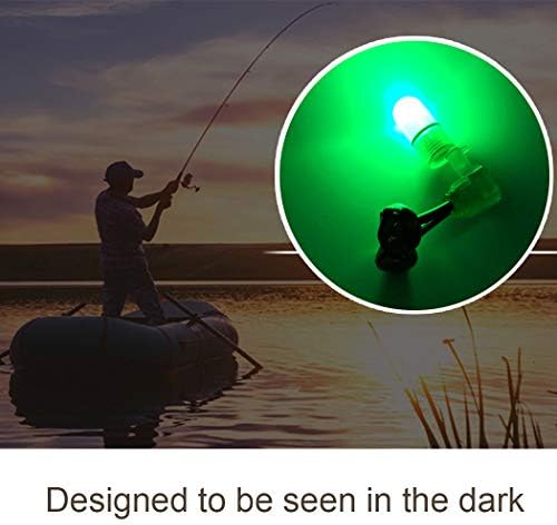 ALARME DE PESCA DE ZEMIO 20pcs anel de mordida LED Light Sound Alert Indicador Bell Jingle para a vara de pesca noturna