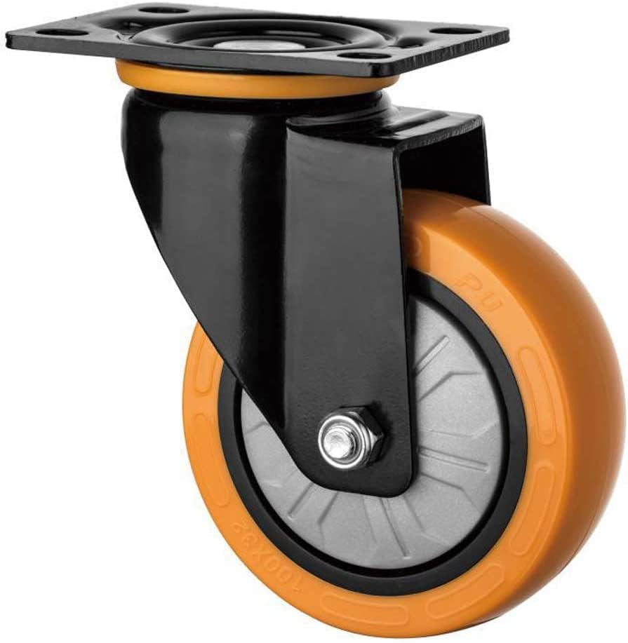 Morices Casters Plate Casters Rodas de mamona pesada de 100mm 4 '