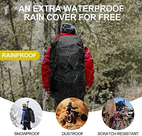 Inoxto 40l Caminhando Backping Backpack com capa de chuva impermeável para homens, mochila esportiva ao ar livre para