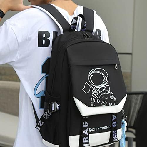 BKFDFVB Anime Luminous Astronaut Mackpack com USB Charging Port Outdoor Hucking Laptop Sacos com mais de dezoito anos -2