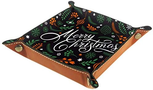 Lyetny Feliz Natal Texto Organizador Caixa de armazenamento Caixa de cabeceira Caddy bandeja de desktop alteração de carteira