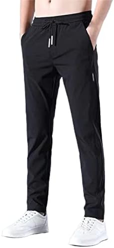 Calças casuais masculinas de Stoota, calças esticadas secas rápidas, calças de corte de cordão de corredor respiráveis