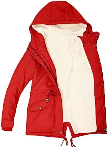 Duowei Coats Coats Mulheres Moda Moda Capuz Capuz Casaco Faux Plush Inverno quente dentro de mulheres Long Lã casaco