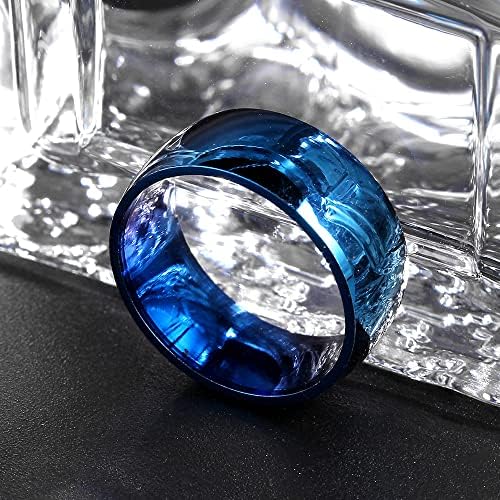 Anéis azuis de 8mm de Kolesso para homens e mulheres anel personalizado Personalize anel ANGRAVED RING-75833