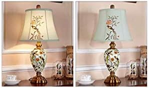 Luminos de mesa de cerâmica ZSEDP, sala de estar de cabeceira do quarto, motivos pintados à mão, luxo,