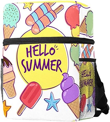 Mochila VBFOFBV para Mulheres Daypack Laptop Backpack Travel Bolsa Casual, Hello Summer Ice Cream