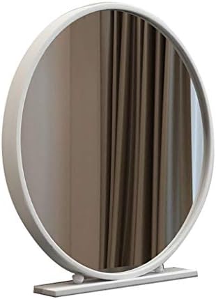 Espelho de vaidade branca com suporte, bancada de alta definição espelhos de mesa de metal emoldurado por mesa grande/moderna beleza espelho cosmético espelho de maquiagem
