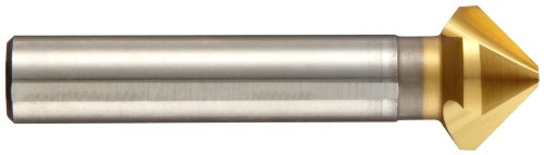 Magafor 4837 Série Cobalt Aço de aço único Contra-tabela, revestimento de lata, 3 flautas, 90 graus, haste redonda, 0,63 Shank