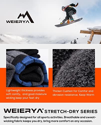 Meias de esqui weierya leves, meias de lã merino para esportes de inverno, sobre o bezerro unissex