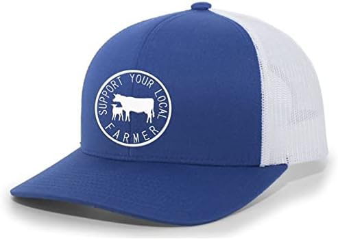 Trenz Shirt Company Apoio o seu fazendeiro local Fazenda de fazendeiros para a mesa para homens bordados de malha traseira chapéu