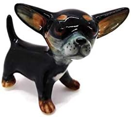 Witnystore minúsculo 1⅛ High Sitty Brown Chihuahua Cachorro Feliz - Miniatura Felizes de cerâmica pintadas para cães de animais de estimação cães de animais de estimação cães domésticos porcelana