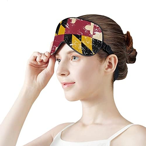 Maryland State Flag máscara de máscara de máscara macia tampa de máscara de olho de olhos vendados com cinta elástica ajustável