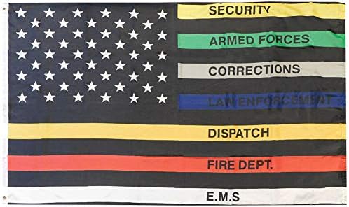 American por atacado Superstore 3x5ft Saluta Finga de Multi Line Police Correções de incêndio de incêndio EMS